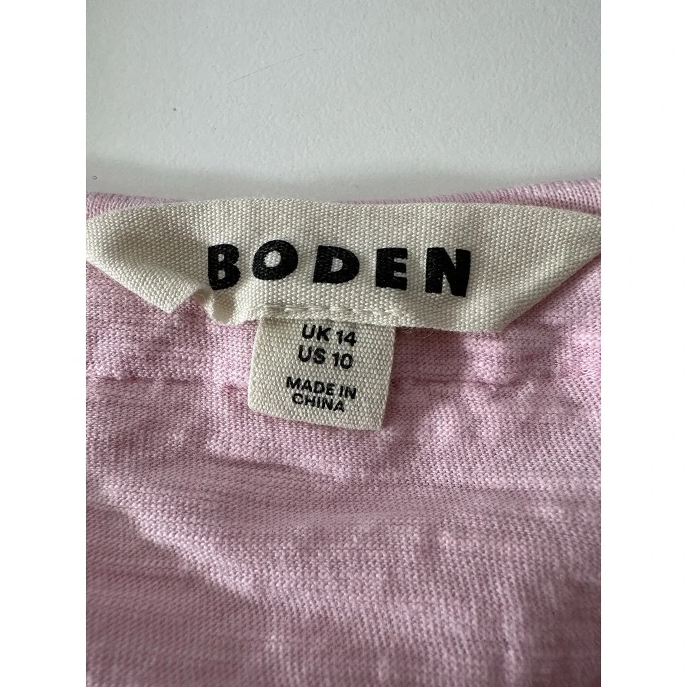 Boden Top Women's size US 10 Pink Sleeveless Essential Cotton Stretch Formal - Picture 4 of 8